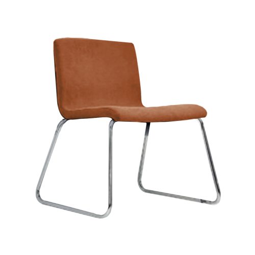 Chaise visiteur empilable VisioSeat design en tissu luge en métal chromé coloris au choix