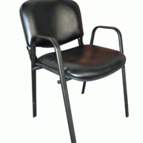 Chaise Visiteur ISO avec accoudoir en Simili cuir coloris au choix