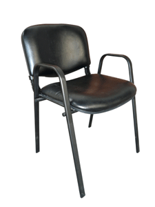 Chaise Visiteur ISO avec accoudoir en Simili cuir coloris au choix