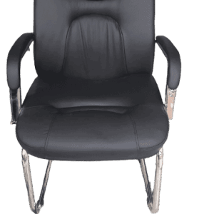 Chaise Visiteur Niagara-V avec accoudoirs en Simili cuir luge chromé