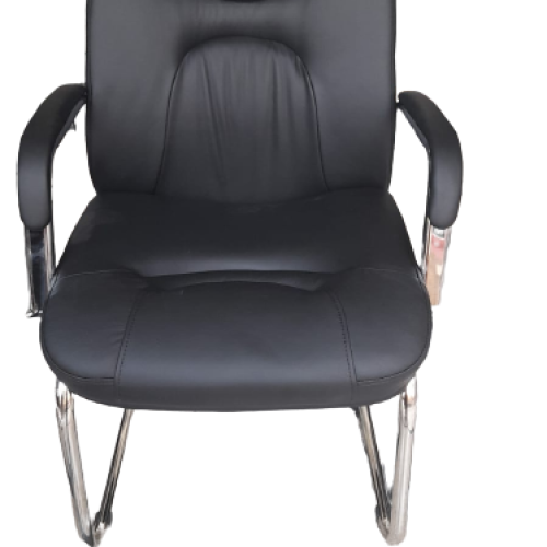 Chaise Visiteur Niagara-V avec accoudoirs en Simili cuir luge chromé