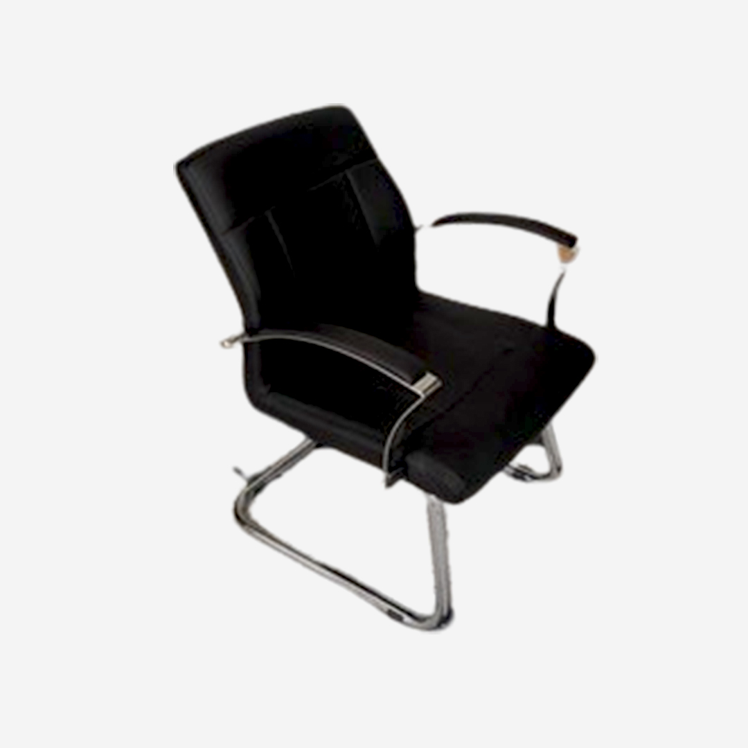 Chaise Visiteur PRESIDENT IBIZA REMBOUREE EN SIMILI CUIR, REGLABLE EN HAUTEUR, AJUSTABLE AVEC DOUBLE MECANISME, ACCOUDOIRS FIXE EN POLYURETHANE, ASSISE SUR LUGE CHROME