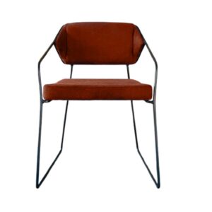 Chaise visiteur VisioLux design en tissu – Piétement luge en métal noir, coloris au choix