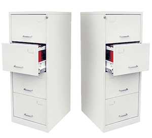 Classeur métallique à 4 tiroirs format administratif 1310x475x625 mm coloris au choix