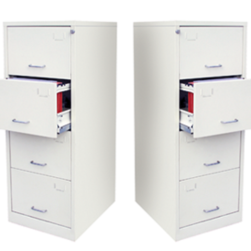 Classeur métallique à 4 tiroirs format administratif 1310x475x625 mm coloris au choix