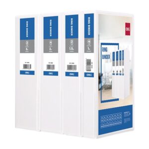 CLASSEUR PERSONNALISE à 4 anneaux DOS 2.5 CM DELI-5612N 31.5 x 25.5 x 4.5 Capacité : 227 feuilles