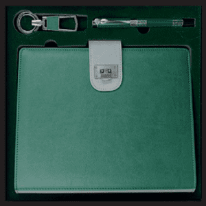 Coffret Agenda 16 x 22 cm en Simili Cuir et 2 Accessoires Complets coloris au choix