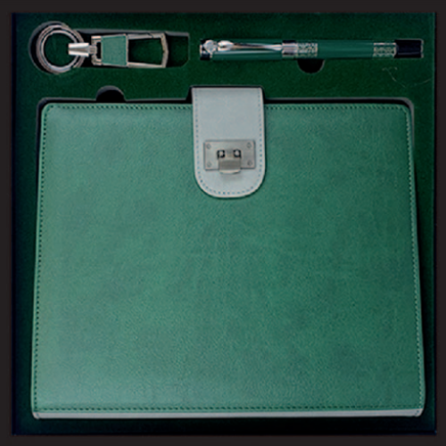 Coffret Agenda 16 x 22 cm en Simili Cuir et 2 Accessoires Complets coloris au choix