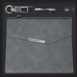 Coffret Agenda 16 x 22 cm en SimiliCuir et 2 Accessoires complets coloris au choix