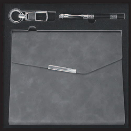 Coffret Agenda 16 x 22 cm en SimiliCuir et 2 Accessoires complets coloris au choix