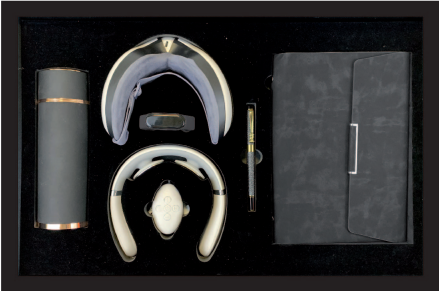 Coffret Agenda VIP 16 x 22 cm en Simili Cuir et 5 Accessoires Complets coloris au choix