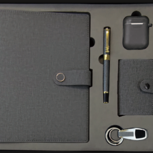 Coffret Agenda VIP 16×22 cm en similicuir Avec Ecouteur sans fil et 3 Accessoires Complets coloris au choix