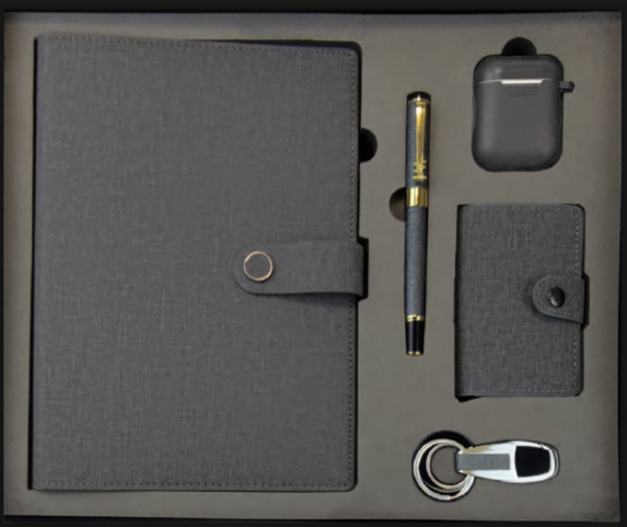Coffret Agenda VIP 16x22 cm en similicuir Avec Ecouteur sans fil et 3 Accessoires Complets coloris au choix