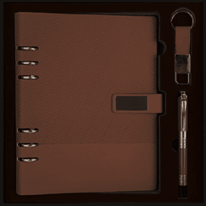 Coffret Agenda VIP 16x22 cm en similicuir et 2 Accessoires Complets Couleur au Choix