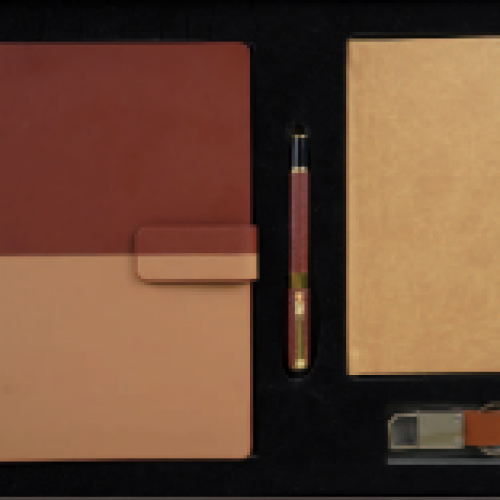 Coffret Agenda VIP 16×22 cm en similicuir et 3 Accessoires Complets coloris au choix