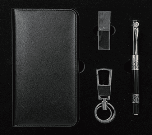 Coffret VIP : portefeuille Power Bank et autres Accessoires Complets Noir