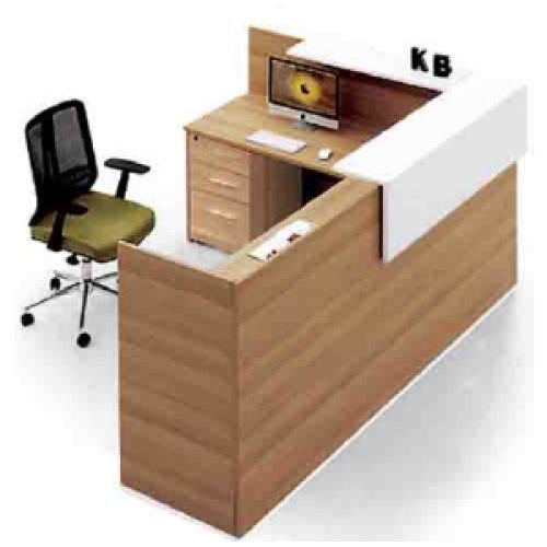 Comptoir de réception WELCOME 160 x 140 x 110 cm wengé & gris foncé