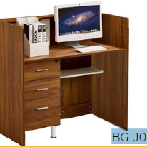 Comptoir de réception WELCOME wengé, disponible en deux dimensions