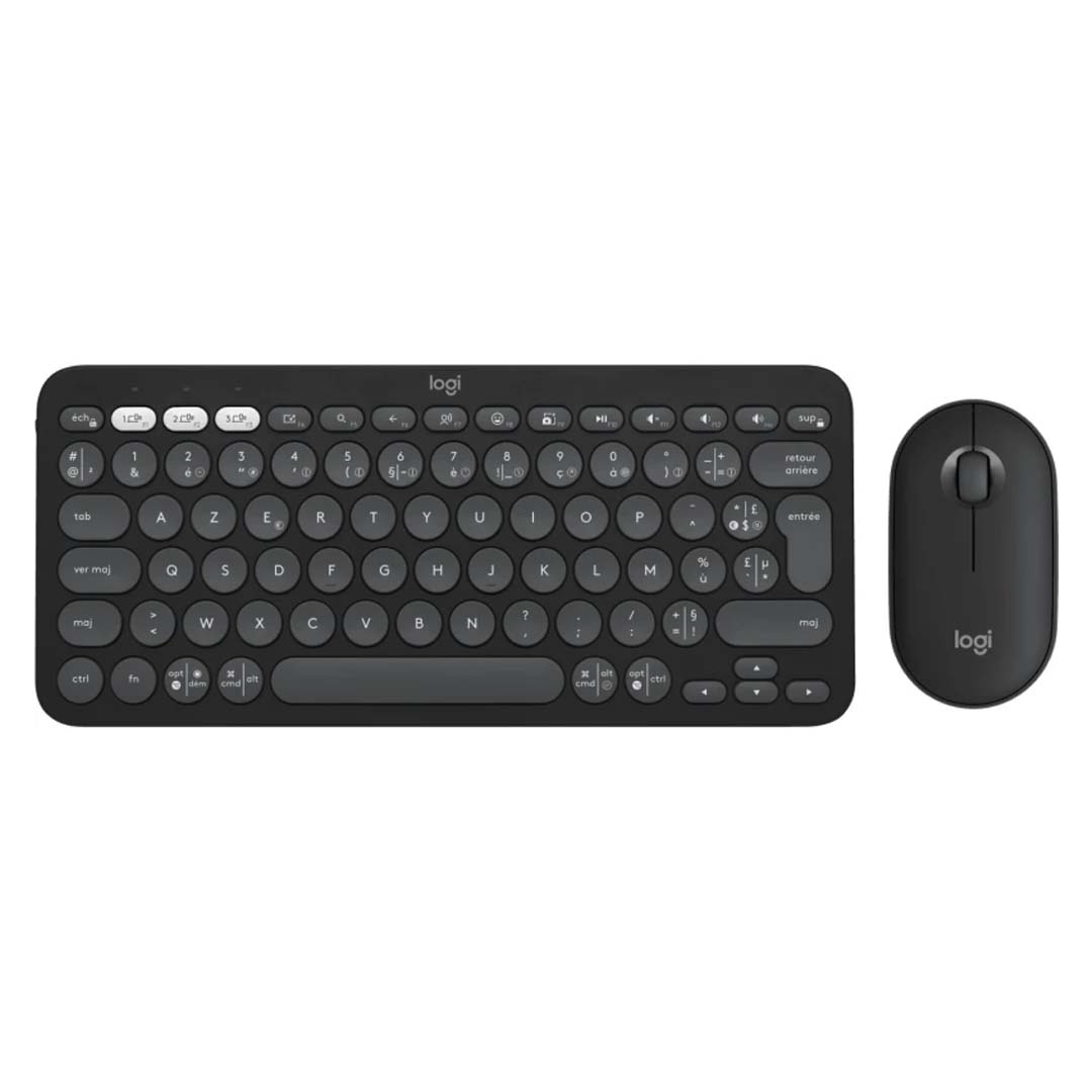 Ensemble clavier et souris sans fil LOGITECH PEBBLE 2 COMBO DISCRETS ET PORTABLES GRAPHITE (920-012209)