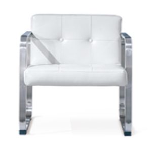 Fauteuil 1 place NEW CUBE en simili cuir noir et chrome 68 x 63 x 78 cm