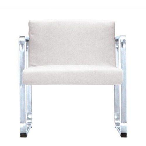 Fauteuil 1e place CUBE en simili cuir et chrome 68 x 63 x 78 cm coloris au choix