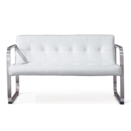 Fauteuil 3 places NEW CUBE en simili cuir noir et chrome 118 x 63 x 78 cm