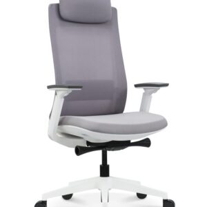 Fauteuil KWESK X-PRO 200, dossier mesh noir, assise tissu avec accoudoirs et roulettes