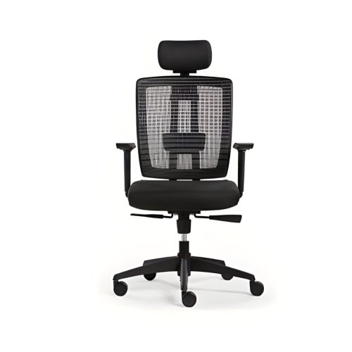 Fauteuil opérateur FPRO Assise en mousse haute densité, Accoudoirs ajustables 2D , vérin 1 class piètement PP , têtière ajustable (DC-537)