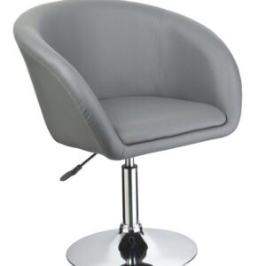 Fauteuil pivotant CHESTER en simili cuir structure chrome Gris