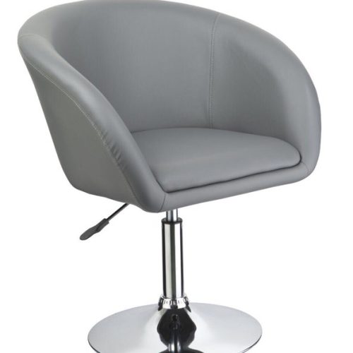 Fauteuil pivotant CHESTER en simili cuir structure chrome Gris