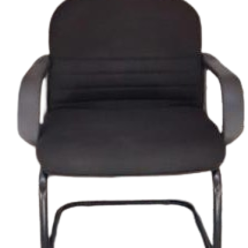FAUTEUIL VISITEUR ALFA EN TISSU AVEC ACCOUDOIRS FIXES LUGE NOIR