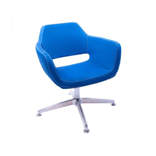 FAUTEUIL VISITEUR BUKET REMBOURRE ET REVETU EN TISSU STRUCTURE METALLIQUE CHROME