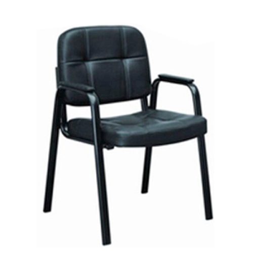 Fauteuil Visiteur VISI en mèche structure chromée avec Accoudoirs