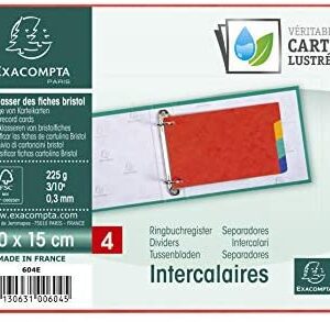 jeu Intercalaires Pour Fiches Bristol Carte Lustrée 225G/M2 4 Positions - 100X150MM