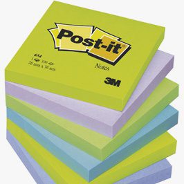 Lot de 10 blocs de 100 Notes repositionnables POST IT 76x76 mm coloris au choix