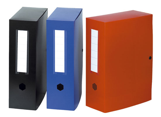 Lot de 10 Boîtes d'archives à pression EXACOMPTA en Polypro Dos 100 mm Col au choix