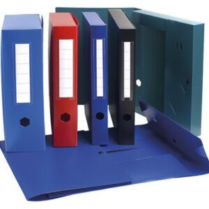 Lot de 10 Boîtes d'archives à pression EXACOMPTA en Polypro Dos 80 mm (Bleu)