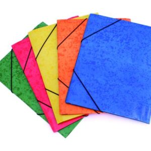 Lot de 10 Chemises à rabats A4 carte de Lyon avec élastiques Col au choix