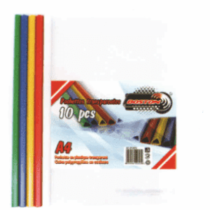 Lot de 10 Chemises à serre-feuilles BOSTON A4 transparentes Col au choix