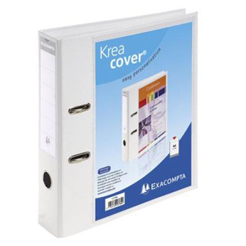 Lot de 10 Classeurs à levier KREACOVER Exacompta Personnalisables dos 70 mm (Blanc)