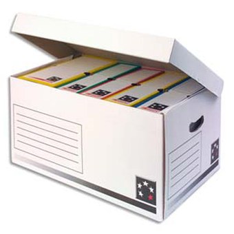 Lot de 10 Conteneurs d'archives avec couvercle en carton SICLA