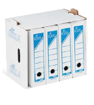 Lot de 10 Conteneurs d'archives sans couvercle en carton SICLA