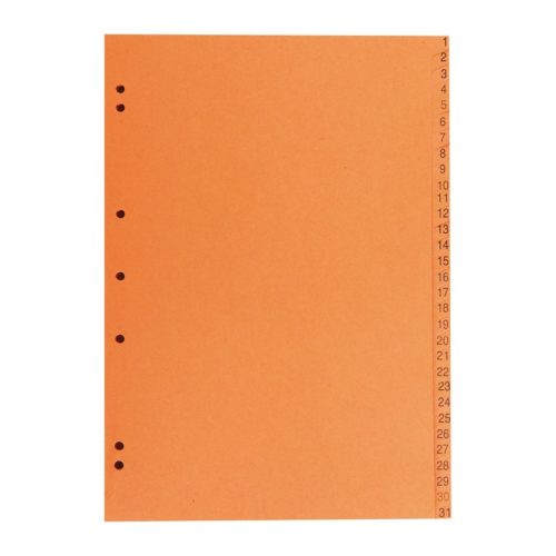 Lot de 10 Jeux d’intercalaires Mensuels Sicla 1 à 31 – 21*31 – 240 G