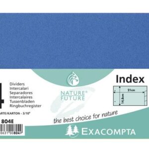 Lot de 10 jeux d'intercalaires neutres pour fiches bristol 4 positions