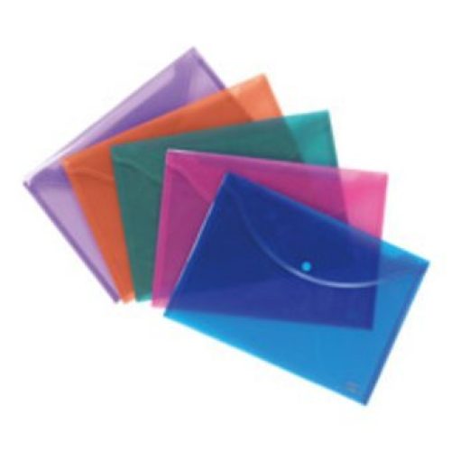 Lot de 10 Pochette porte-documents en polypropylène SICLA GM avec bouton à pression