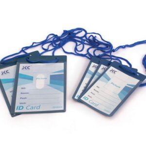 Lot de 100 porte-badges souple + cordons en nylon 70x105 mm