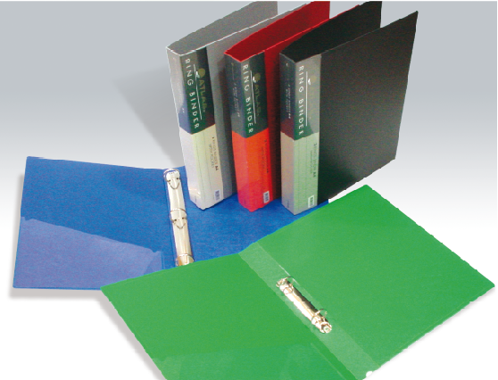 Lot de 12 Classeurs A4 en Polypro à 4 Anneaux ATLAS, Dos 24 mm (5 coul Ass)