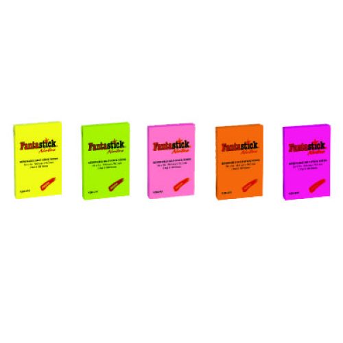 Lot de 12 notes repositionnables Fantastick Fluorescentes 50.8×67.2 mm (5 Coloris au choix)