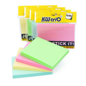 Lot de 12 notes repositionnables KW-Trio 125x76 mm (Jaune fluo)