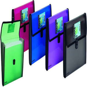 Lot de 12 Porte-documents à soufflets FOLDERMATE 13 Pochettes A4 Coul Assorties